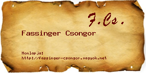 Fassinger Csongor névjegykártya